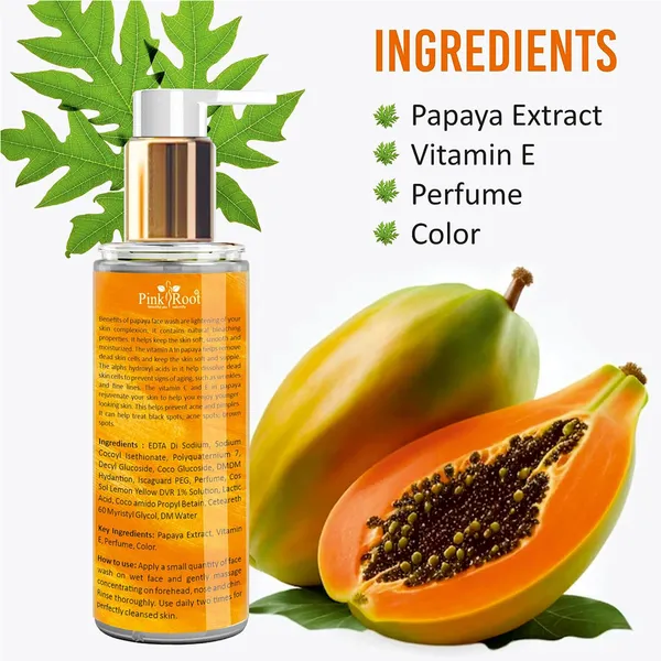 Pink_Root_Papaya_Tan_Removal_Face_Wash_100ml_Face_Wash_With_Vitamin_C_Papaya_And_Lemon_For_Dark_Spot_Reduction_And_Clear_Skin_Face_Wash