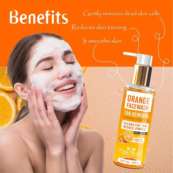 Pink_Root_Orange_Face_Wash_100_Ml_Anti_Tan_Skin_Lightening_Orange_Oil_Pore_Cleansing_Face_Wash