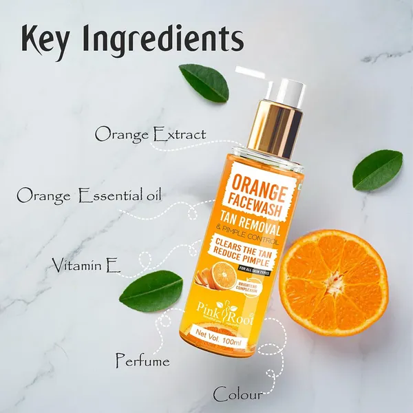 Pink_Root_Orange_Face_Wash_100_Ml_Anti_Tan_Skin_Lightening_Orange_Oil_Pore_Cleansing_Face_Wash