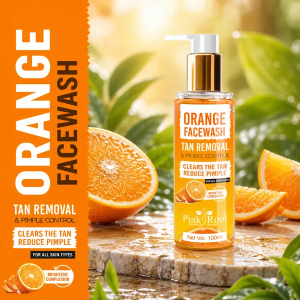 Pink_Root_Orange_Face_Wash_100_Ml_Anti_Tan_Skin_Lightening_Orange_Oil_Pore_Cleansing_Face_Wash