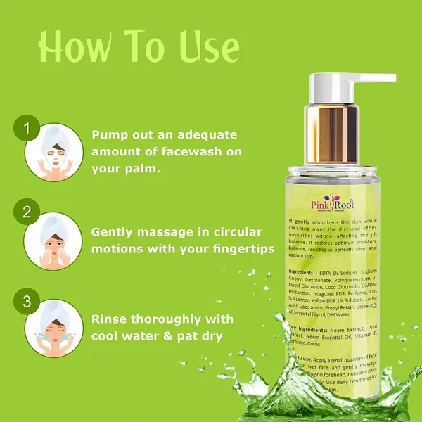 Pink_Root_Neem_Tulsi_Skin_Purifying_Face_Wash_100ml_For_Anti_Acne_Pimple_Control_Oil_Control
