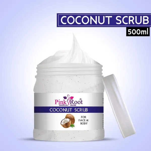 Pink_Root_Coconut_Scrub_For_Soft_Clean_Healthy_Skin_Advanced_Hydration_Anti_Aging_Reduce_Blemishes_500ml