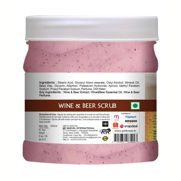 Pink_Root_Wine_Beer_Scrub_500ml_For_Dead_Skin_Cells_Removal_Removing_Blackheads_And_Revitalises_Healthy_Skin