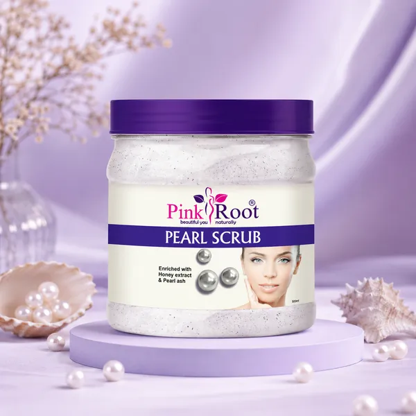 Pink_Root_Pearl_Scrub_Enriched_With_Honey_Extract_500_Ml_For_Skin_Whitening_Brightening