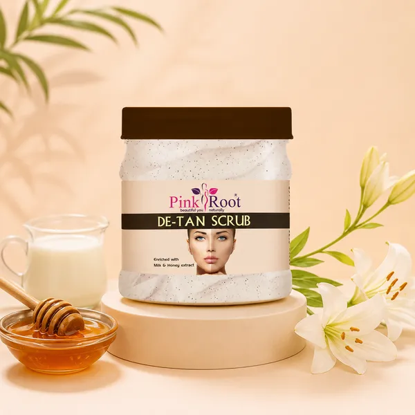 Pink_Root_Detan_Scrub_Enriched_With_Clove_Oil_500_Ml_Helps_In_Tan_Removal_Blackheads_And_Dirt_Free_Skin