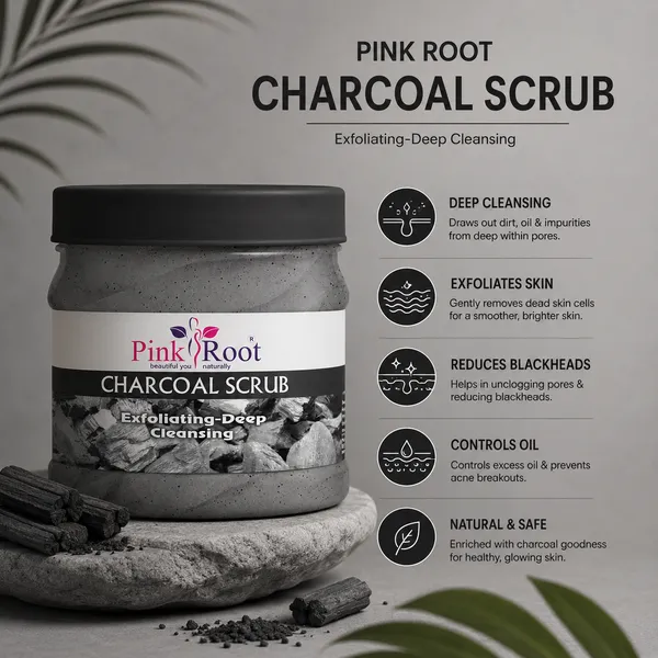 Pink_Root_Charcoal_Scrub_Exfoliating_Deep_Cleansing_Face_Body_Scrub_For_Oily_Skin_Normal_Skin_With_Charcoal_Walnut_For_De_Tan_500ml
