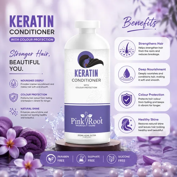 Pink_Root_Keratin_Hair_Conditioner_250_Ml_For_Smoothening_Of_Hairs_And_Volume_Enhancement