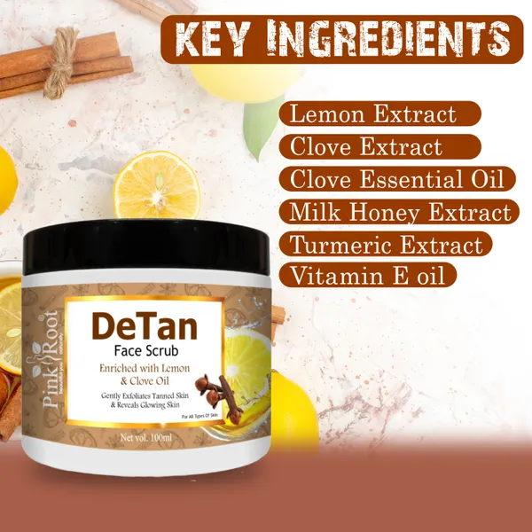Pink_Root_Detan_Face_Scrub_100ml_Enriched_With_Lemon_Extract_Clove_Oil_Helps_In_Tan_Removal_Blackheads_And_Gives_Smooth_Clean_Dirt_Free_Skin