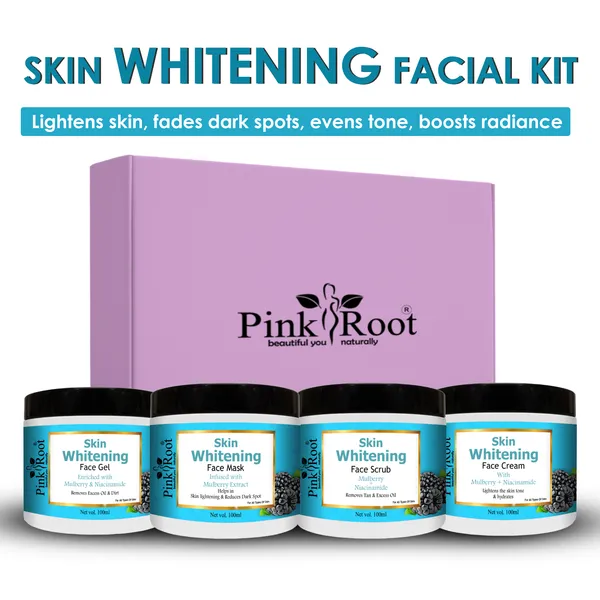 Pink_Root_Skin_Whitening_Facial_Kit_Reducing_Spots_Marks_Controls_Excess_Oils_Suitable_For_All_Skin