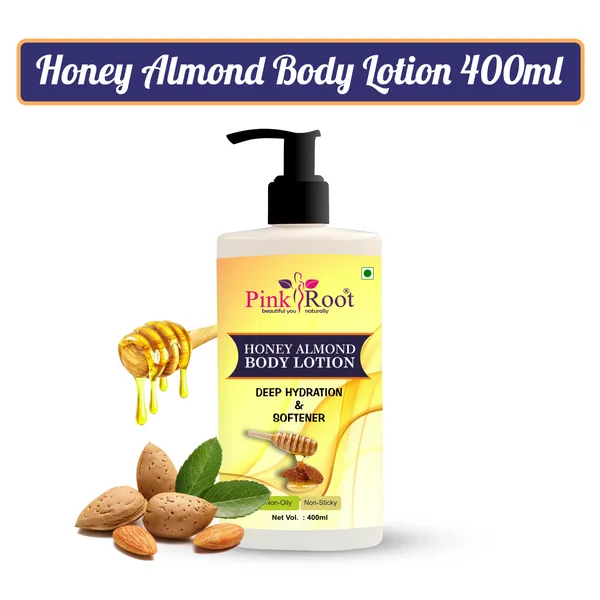 100_Pink_Root_Honey_Almond_Body_Lotion_Moistures_Skin_Rich_Creamy_Texture_Smoother_Supple_Skin_400ml