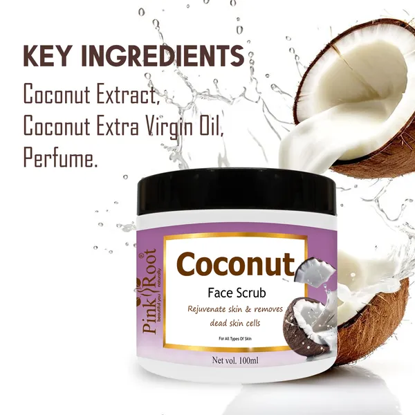 Pink_Root_Coconut_Scrub_For_Soft_Clean_Healthy_Skin_Advanced_Hydration_Anti_Aging_Reduce_Blemishes_100ml