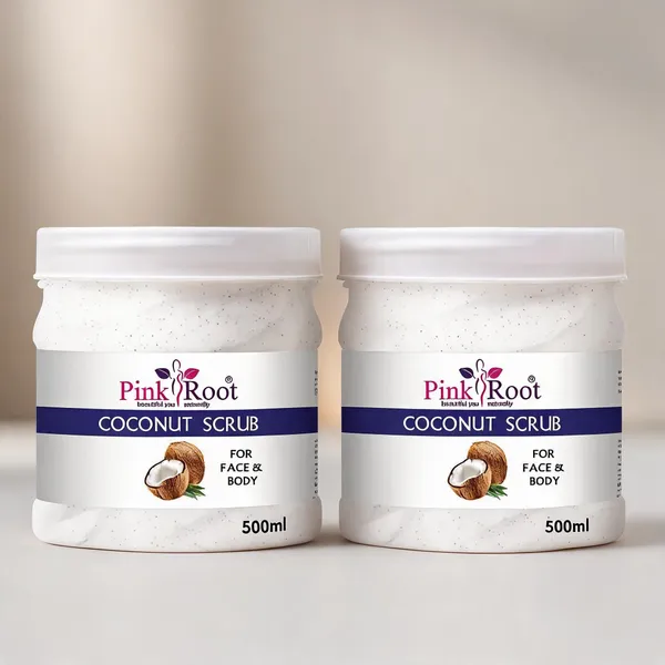 Pink_Root_Coconut_Scrub_For_Soft_Clean_Healthy_Skin_Advanced_Hydration_Anti_Aging_Reduce_Blemishes_500Ml_-_Pack_Of_2
