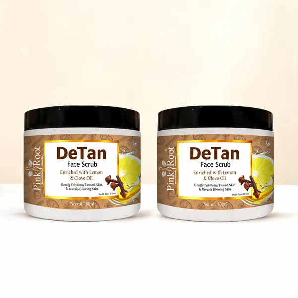 Pink_Root_Detan_Face_Scrub_100Ml_Enriched_With_Lemon_Extract_Clove_Oil_Helps_In_Tan_Removal_Blackheads_And_Gives_Smooth_Clean_Dirt_Free_Skin_-_Pack_Of_2