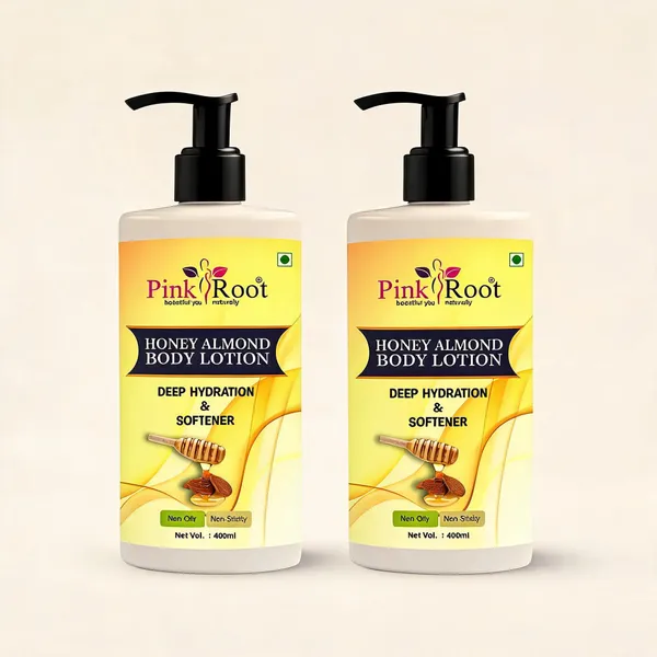 100_Pink_Root_Honey_Almond_Body_Lotion_Moistures_Skin_Rich_Creamy_Texture_Smoother_Supple_Skin_400Ml_-_Pack_Of_2