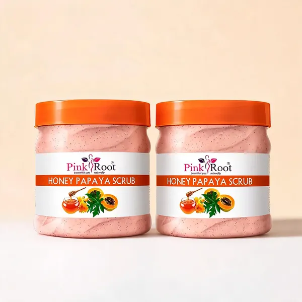 Pink_Root_Honey_Papaya_Scrub_500Ml_Skin_Whitening_Brightening_Softening_Smoothening_Dark_Spot_Removal_Anti_Ageing_Best_Detan_Scrub_Radiance_Glow_-_Pack_Of_2