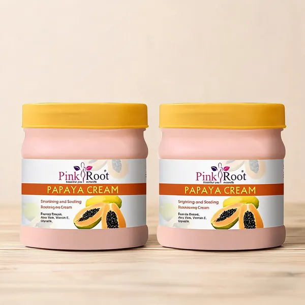 Pink_Root_Papaya_Cream_500Ml_With_Papaya_Extract_Vitamin_E_Oil_For_De_Pigmentation_Acne_Removal_Skin_Whitening_-_Pack_Of_2