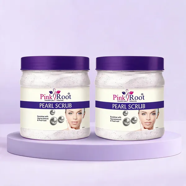 Pink_Root_Pearl_Scrub_Enriched_With_Honey_Extract_500_Ml_For_Skin_Whitening_Brightening_-_Pack_Of_2