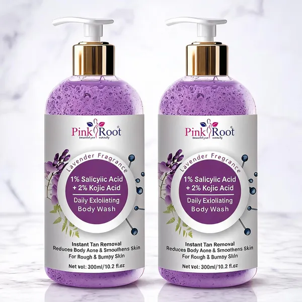 Pink_Root_Salicylic_Acid_Body_Wash_Body_Acne_Dark_Spots_Strawberry_Skin_Treatment_Kojic_Acid_Shower_Gel_300Ml_-_Pack_Of_2