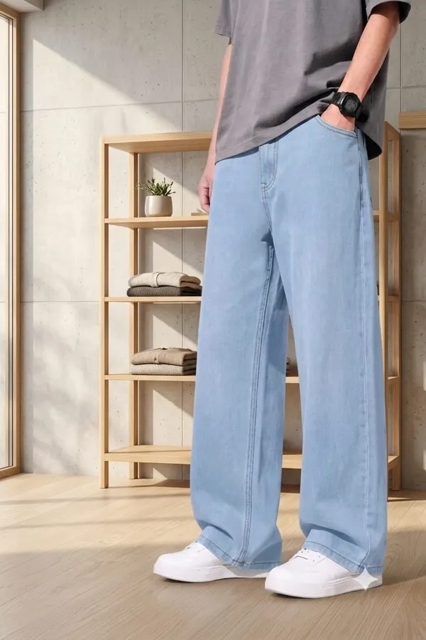 Light_Blue_Denim_Wide_Leg_Jeans_For_Men
