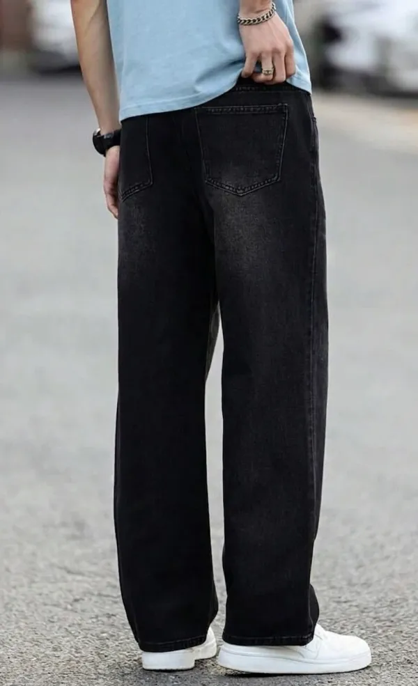 Black_Whisker_Washed_Denim_Baggy_Fit_Jeans_For_Men