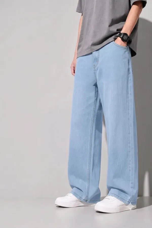 Light_Blue_Denim_Wide_Leg_Jeans_For_Men