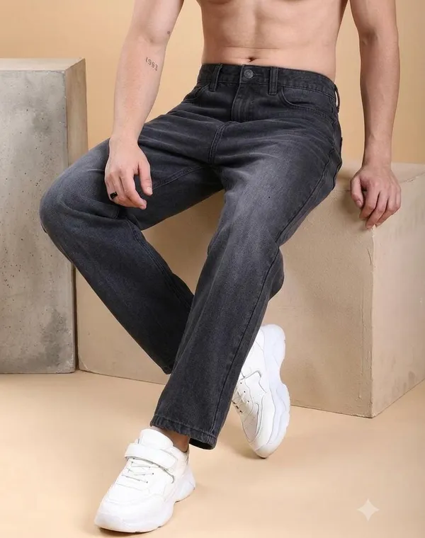 Dark_Grey_Wishkar_Washed_Denim_Baggy_Fit_Jeans_For_Men