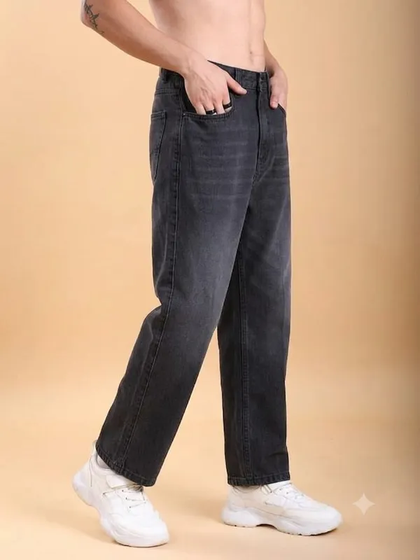Dark_Grey_Wishkar_Washed_Denim_Baggy_Fit_Jeans_For_Men