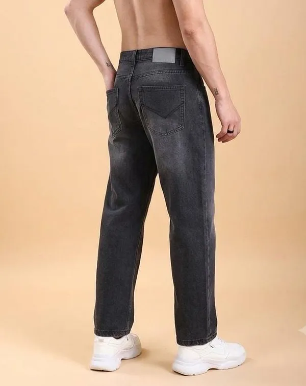 Dark_Grey_Wishkar_Washed_Denim_Baggy_Fit_Jeans_For_Men