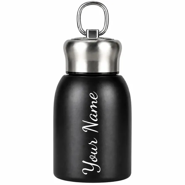 Stainless_Steel_Black_Personalised_Water_Bottle_With_Silver_Cap