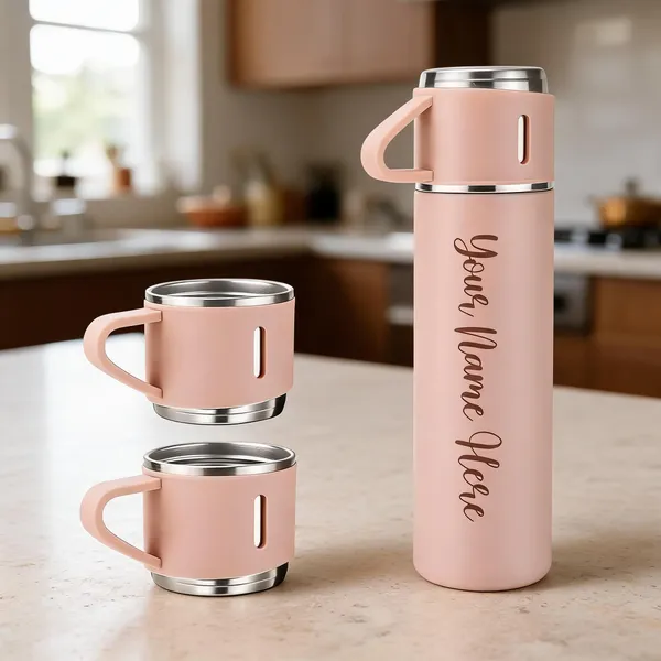 Stainless_Steel_Pink_Handled_Water_Bottle_And_Cup_Set_Pack_Of_3