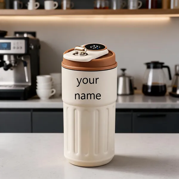 Cream_Digital_Display_Grip_Groove_Coffee_Tumbler