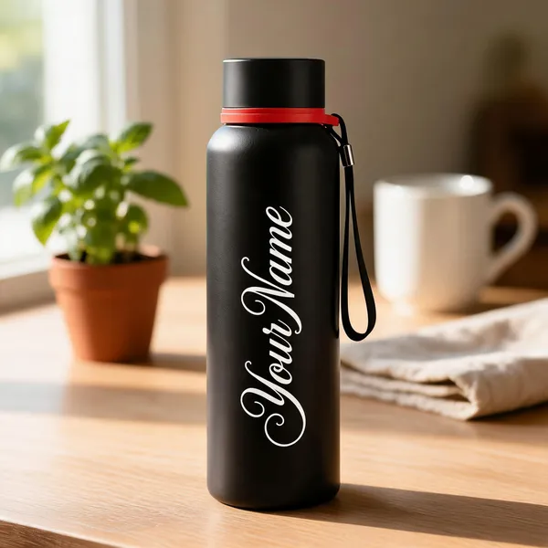 Black_Personalised_Water_Bottle_With_Red_Accent