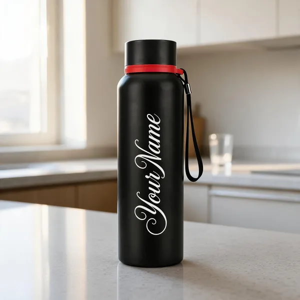 Black_Personalised_Water_Bottle_With_Red_Accent