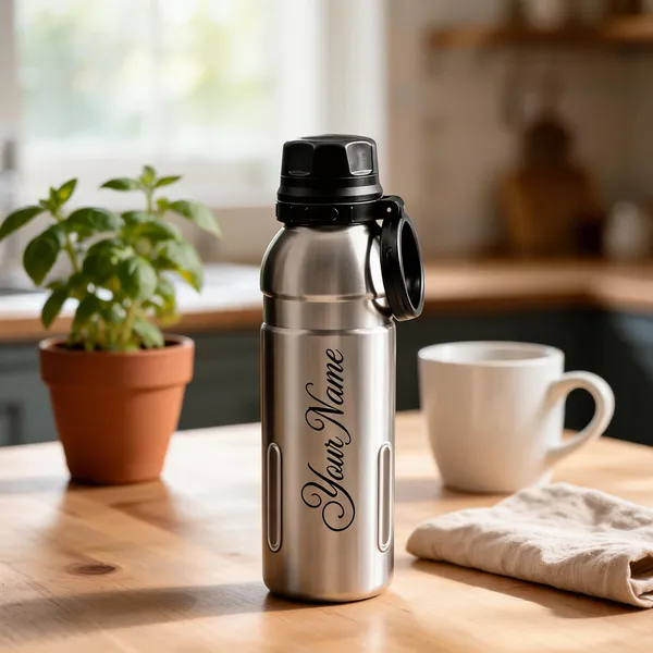 Stainless_Steel_Personalised_Water_Bottle_With_Black_Cap