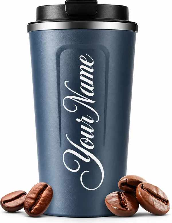 Blue_Personalised_Name_Script_Fitted_Lid_Coffee_Tumbler