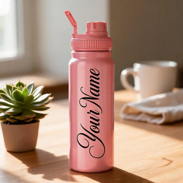 Pink_Personalised_Name_Script_Flip_Spout_Sipper_Water_Bottle