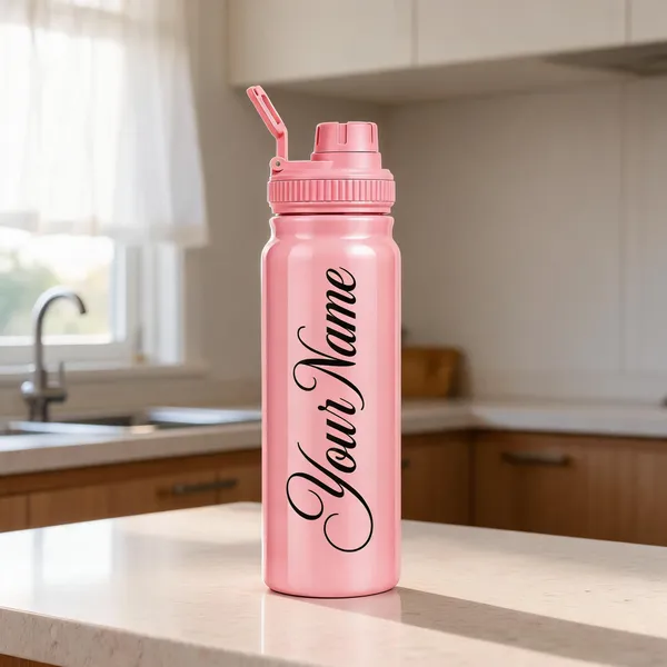 Pink_Personalised_Name_Script_Flip_Spout_Sipper_Water_Bottle
