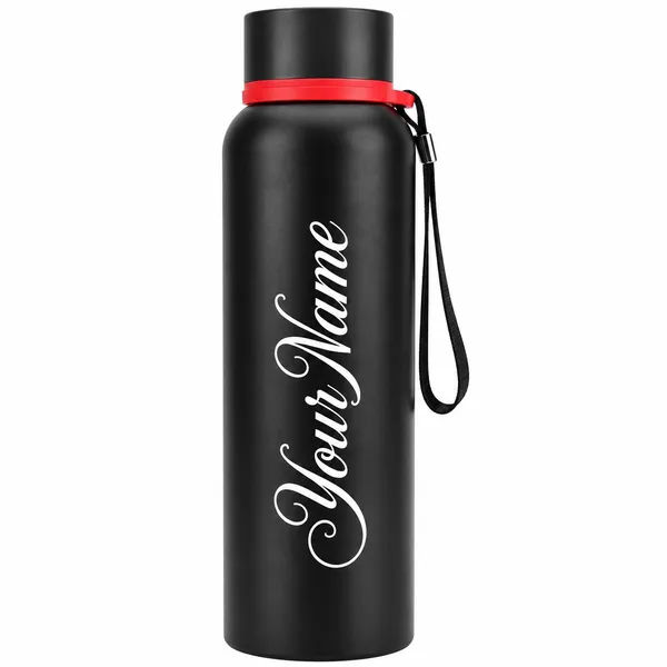Black_Personalised_Water_Bottle_With_Red_Accent