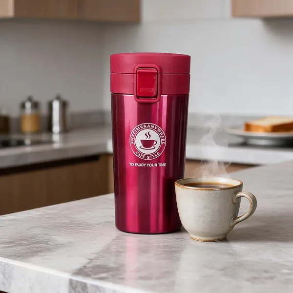 Metallic_Red_Personalised_Travel_Tumbler_With_Flip_Lid
