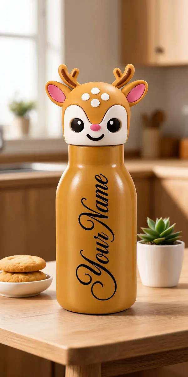 Brown_Deer_Character_Cap_Water_Bottle_For_Kids