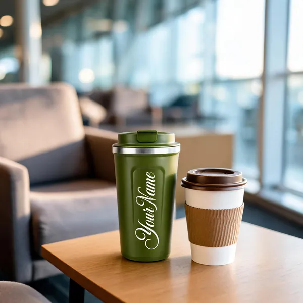 Stainless_Steel_Olive_Green_Personalized_Travel_Coffee_Tumbler