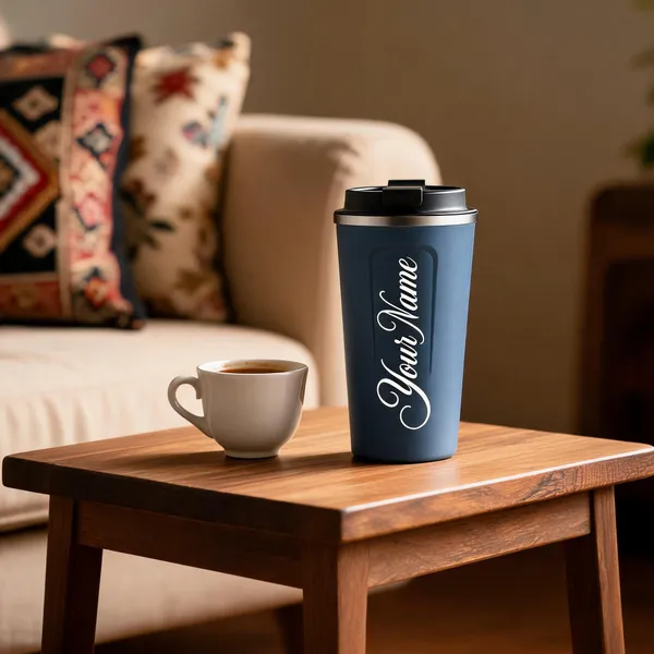 Blue_Personalised_Name_Script_Fitted_Lid_Coffee_Tumbler