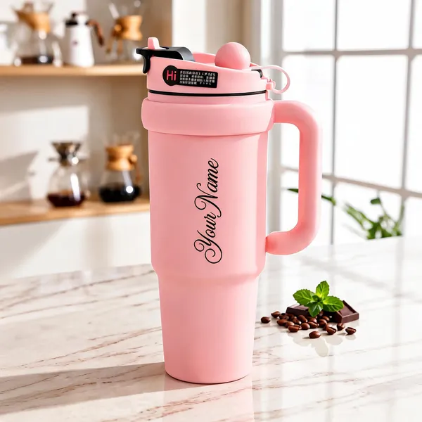 Pink_Script_Print_Handled_Travel_Tumbler