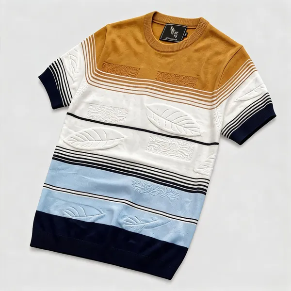 Multicolor_Pure_Cotton_Striped_Round_Neck_T-Shirt_For_Men