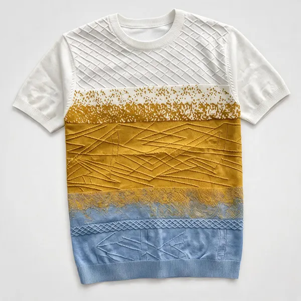 Multicolor_Pure_Cotton_Ombre_Round_Neck_T-Shirt_For_Men