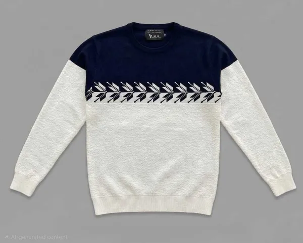 Navy_Blue_&_White_Pure_Cotton_Graphic_Striped_Round_Neck_T-Shirt_For_Men