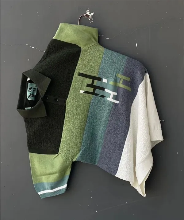 Multicolor_Pure_Cotton_Printed_Polo_Neck_T-Shirt_For_Men