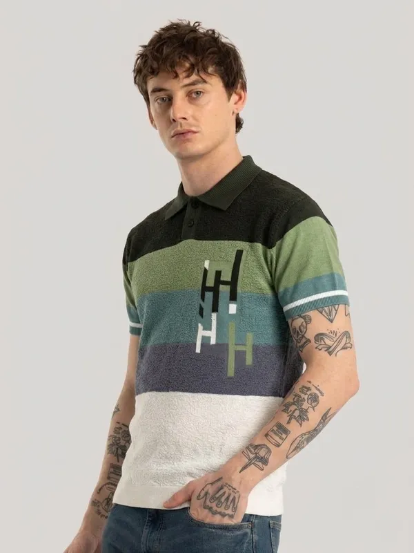 Multicolor_Pure_Cotton_Printed_Polo_Neck_T-Shirt_For_Men
