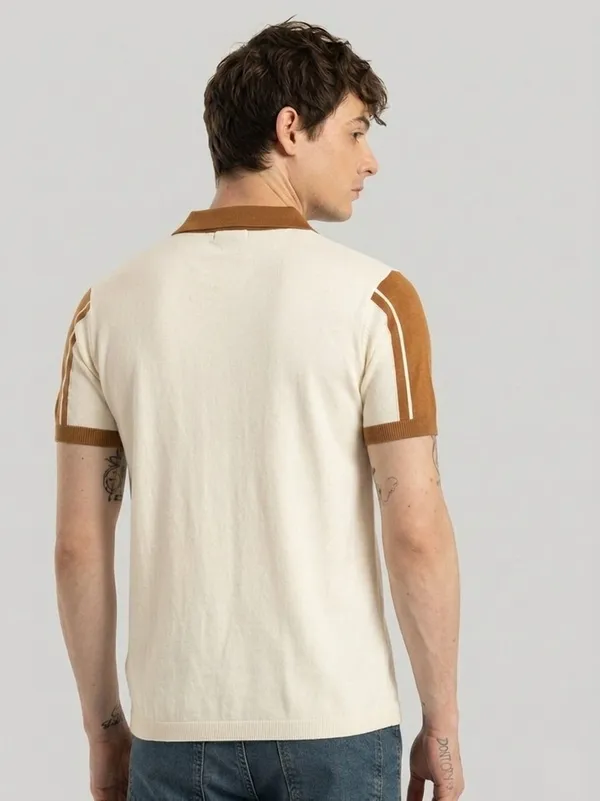 Brown_&_Beige_Cotton_Zip_Neck_Colorblock_T-Shirt_For_Men