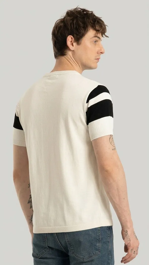 Multicolor_Pure_Cotton_Self_Design_Round_Neck_T-Shirt_For_Men
